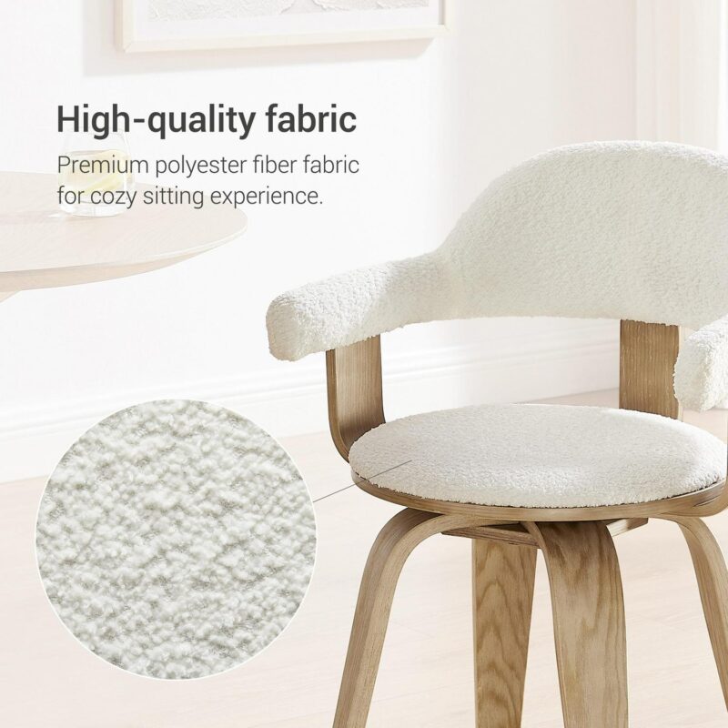 Art Leon Midcentury White Swivel Barrel Chair - Image 10