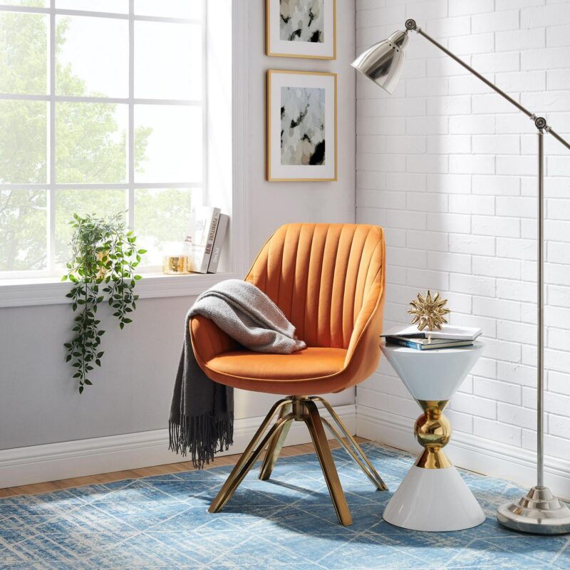 Art Leon Midcentury Cinnamon Swivel Accent Chair