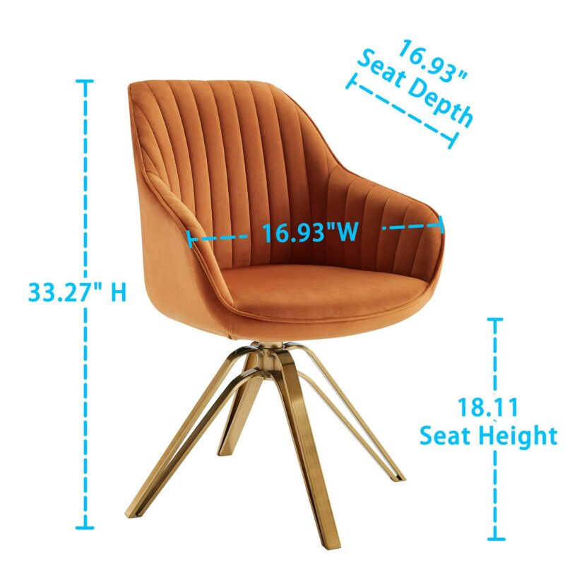 Art Leon Midcentury Cinnamon Swivel Accent Chair - Image 11