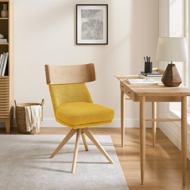 Art Leon Modern Yellow Swivel Accent Chair - Image 4