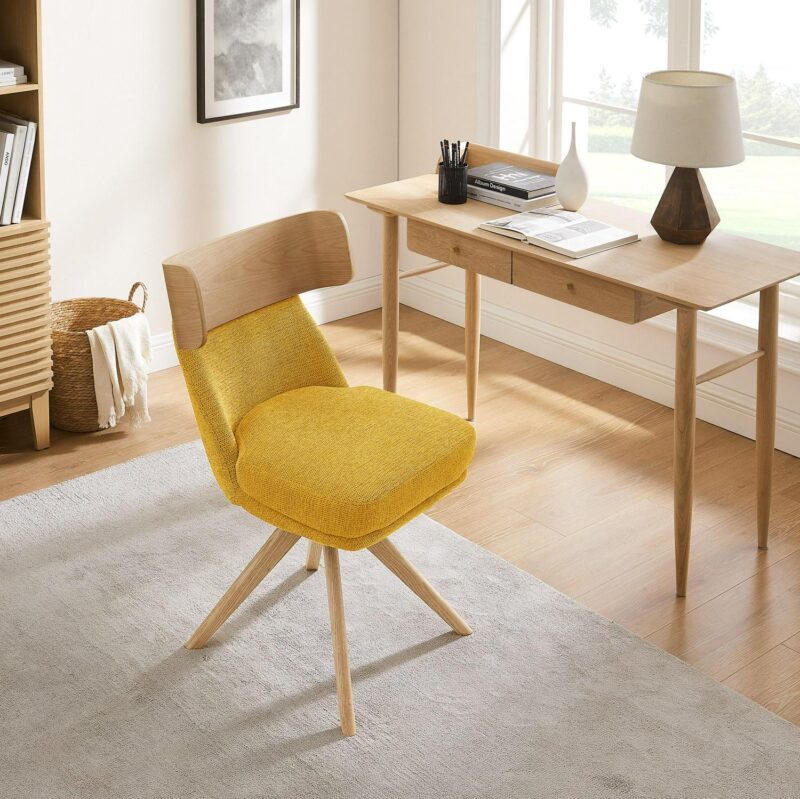 Art Leon Modern Yellow Swivel Accent Chair - Image 5