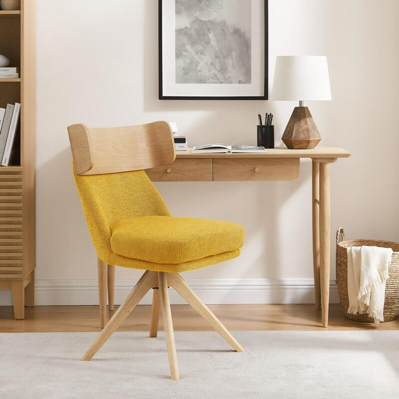 Art Leon Modern Yellow Swivel Accent Chair - Image 3