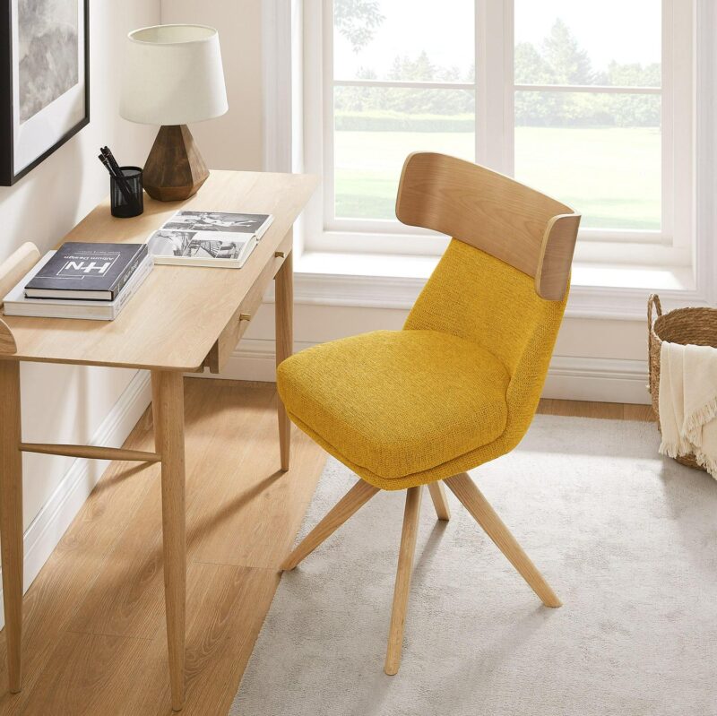 Art Leon Modern Yellow Swivel Accent Chair - Image 2