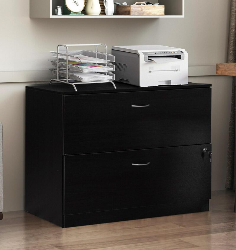 Basicwise Black 2 -Drawer 35.75-Inches File Cabinet - Image 6