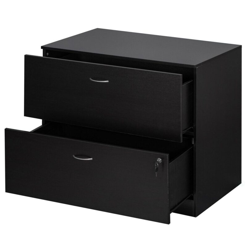 Basicwise Black 2 -Drawer 35.75-Inches File Cabinet - Image 5