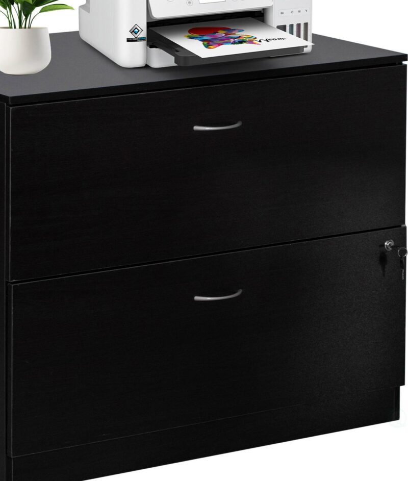 Basicwise Black 2 -Drawer 35.75-Inches File Cabinet - Image 8