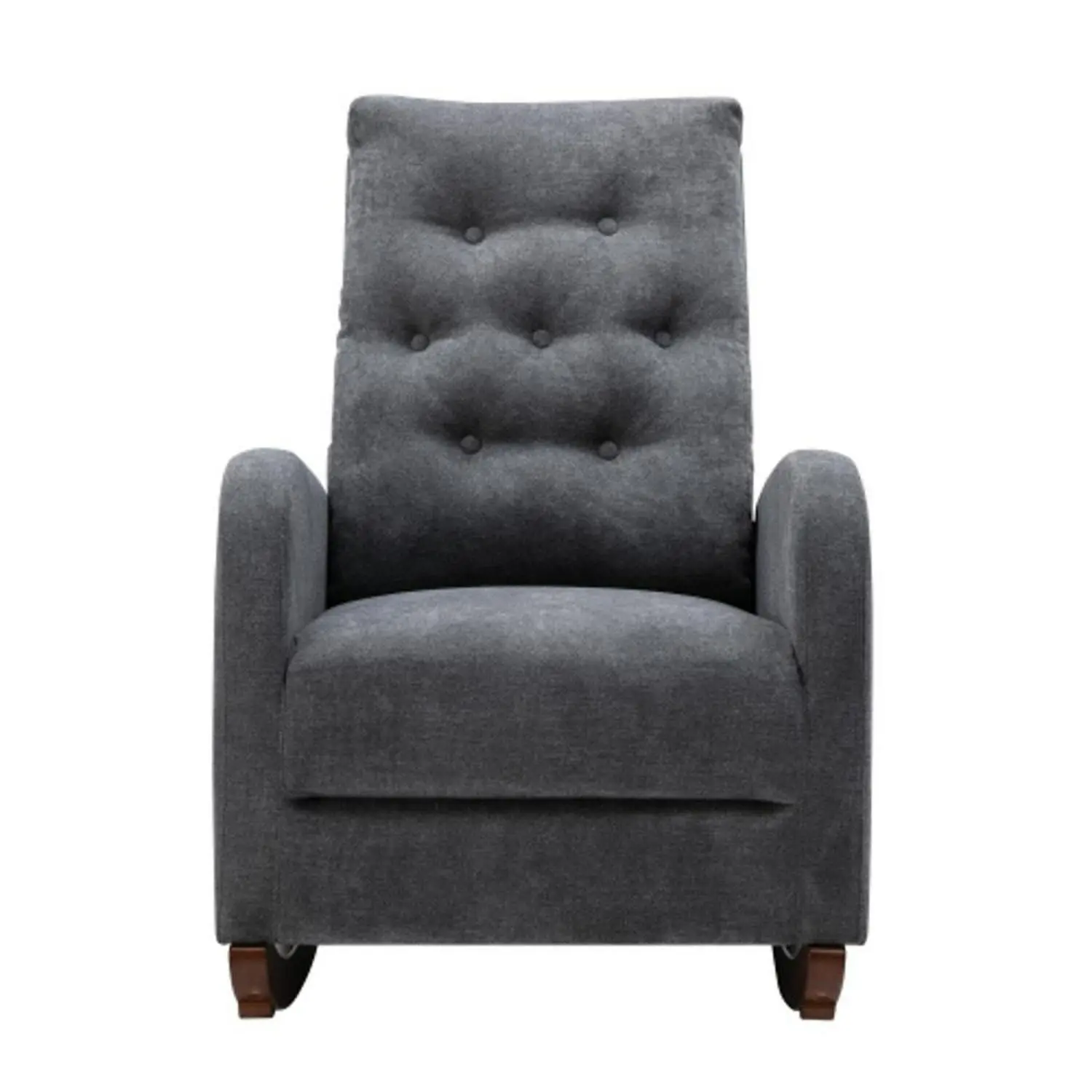 Bayfeve Single Sofa Reclining Chair Antique Gray Velvet Upholstered Tufted Recliner 2 Bayfeve Single Sofa Reclining Chair Antique Gray Velvet Upholstered Tufted Recliner - Image 2