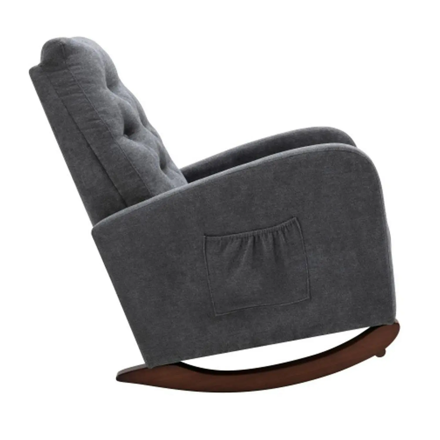Bayfeve Single Sofa Reclining Chair Antique Gray Velvet Upholstered Tufted Recliner 11 Bayfeve Single Sofa Reclining Chair Antique Gray Velvet Upholstered Tufted Recliner - Image 11