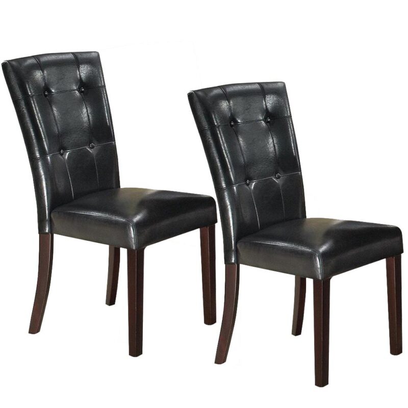 Benzara 2 Modern Black Faux leather Accent Chair