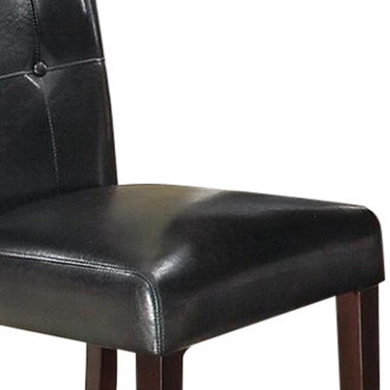 Benzara 2 Modern Black Faux leather Accent Chair - Image 3