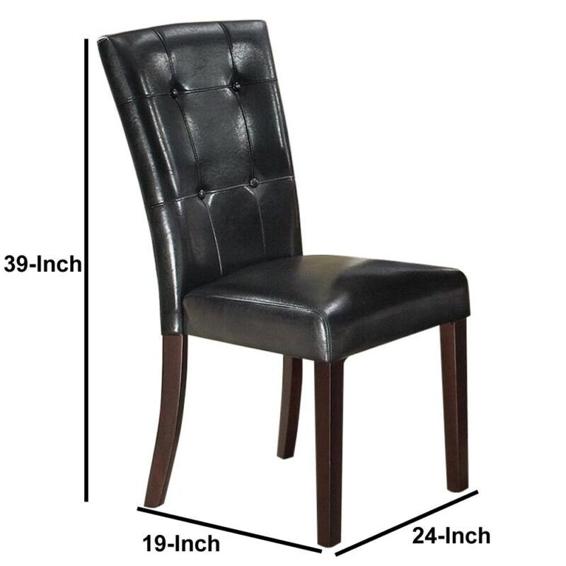 Benzara 2 Modern Black Faux leather Accent Chair - Image 5