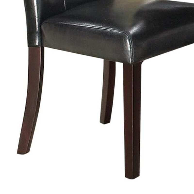 Benzara 2 Modern Black Faux leather Accent Chair - Image 4