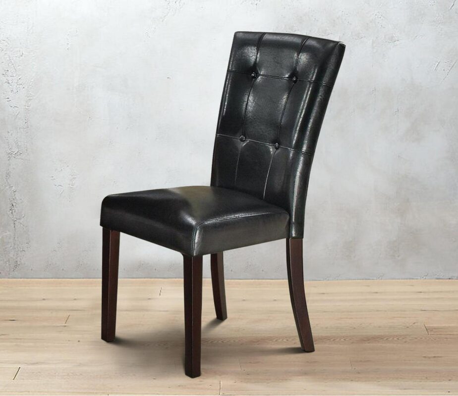 Benzara 2 Modern Black Faux leather Accent Chair - Image 6
