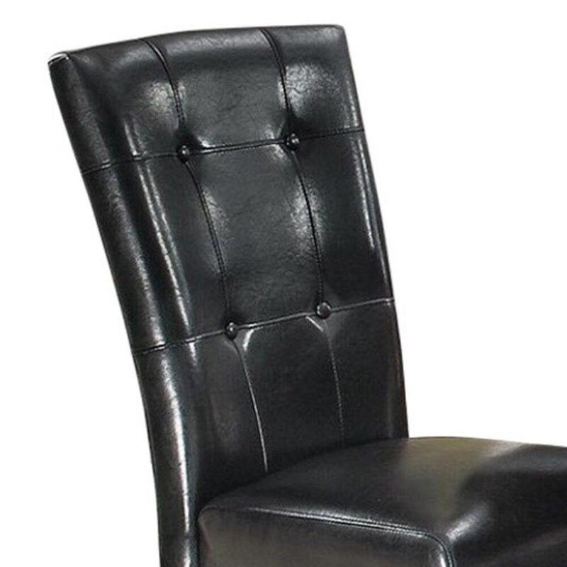 Benzara 2 Modern Black Faux leather Accent Chair - Image 2