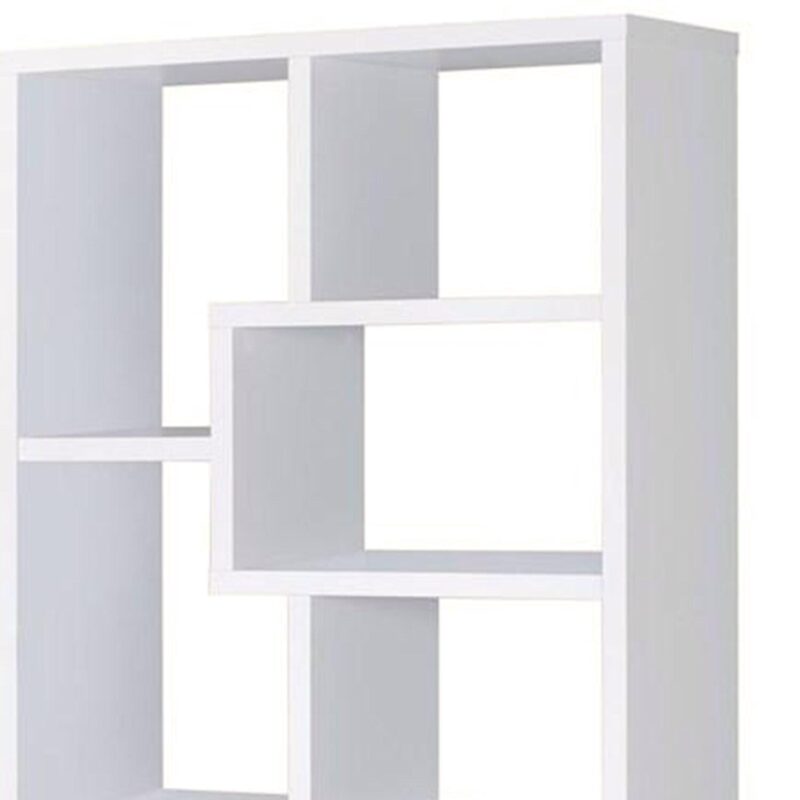 Benzara White Wood 9 -Shelf Bookcase ( 35-Inches W x 70.75-Inches H x 11.75-Inches D ) Finished - Image 2