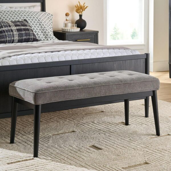 Better Homes and Gardens Colton 44  Upholstered Accent Bench, Gray