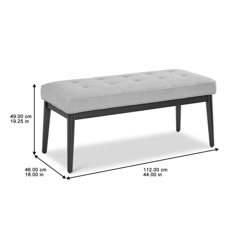 Better Homes and Gardens Colton 44  Upholstered Accent Bench, Gray - Image 10