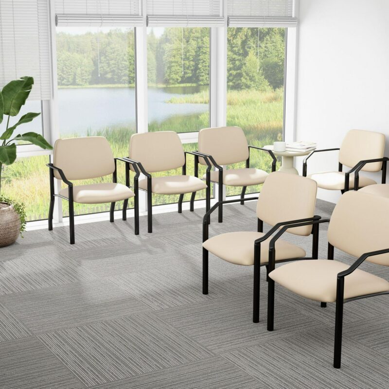 Boss Office Products Black Contemporary Ergonomic Vinyl Reception Chair - Image 8