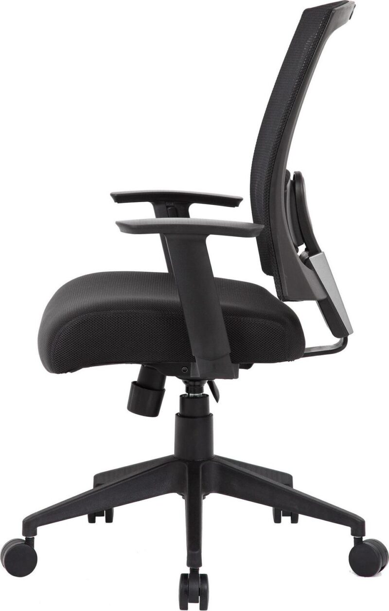 Boss Office Products Black Contemporary Ergonomic Adjustable Height Swivel Mesh Task Chair - Image 2
