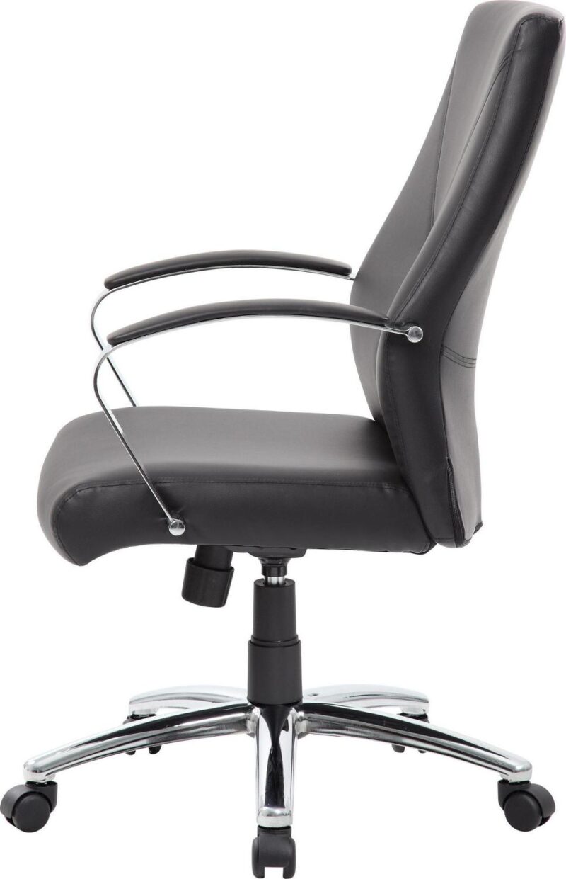 Boss Office Products Black Contemporary Ergonomic Adjustable Height Swivel Upholstered Executive Chair - Image 2