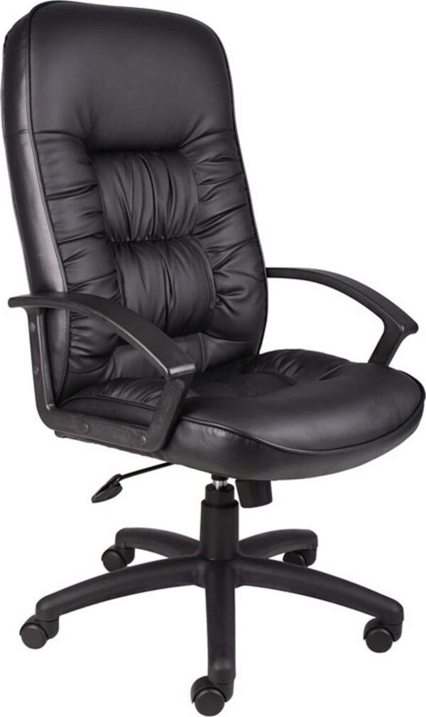Boss Office Products Black Contemporary Ergonomic Adjustable Height Swivel Upholstered Executive Chair