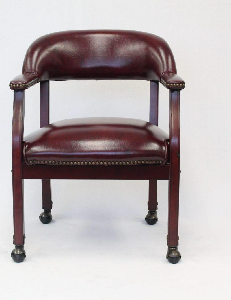 Boss Office Products Burgundy Traditional Ergonomic Upholstered Bankers Chair - Image 5