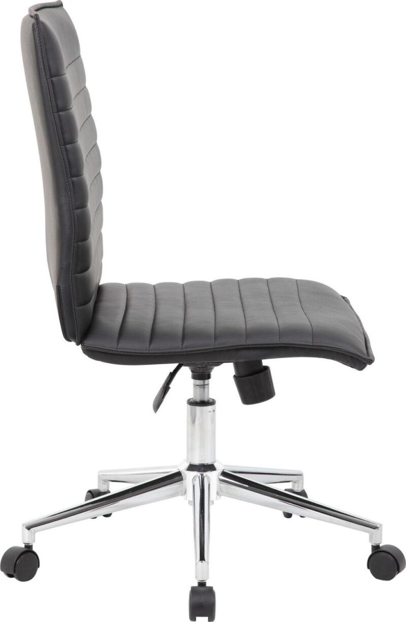 Boss Office Products Grey Contemporary Ergonomic Adjustable Height Swivel Upholstered Task Chair - Image 4
