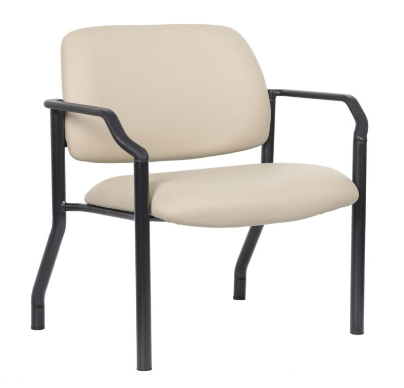 Boss Office Products Black Contemporary Ergonomic Vinyl Reception Chair