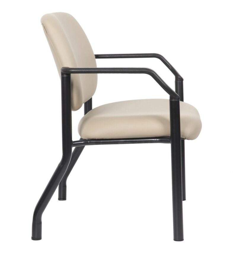 Boss Office Products Black Contemporary Ergonomic Vinyl Reception Chair - Image 3