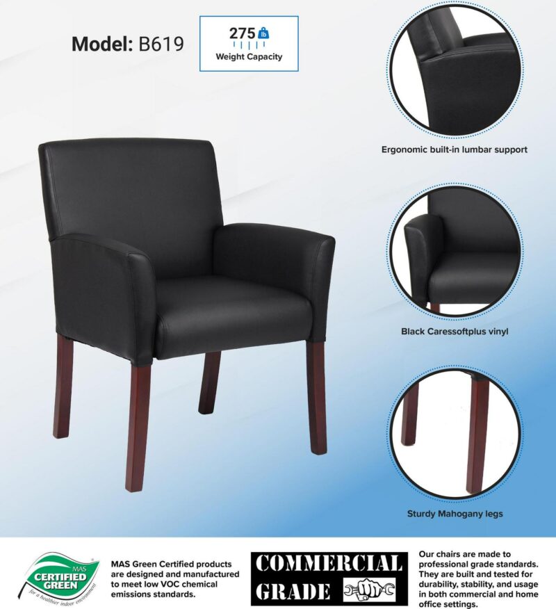 Boss Office Products Black Contemporary Ergonomic Upholstered Task Chair - Image 5