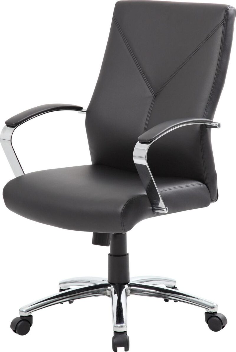 Boss Office Products Black Contemporary Ergonomic Adjustable Height Swivel Upholstered Executive Chair - Image 6