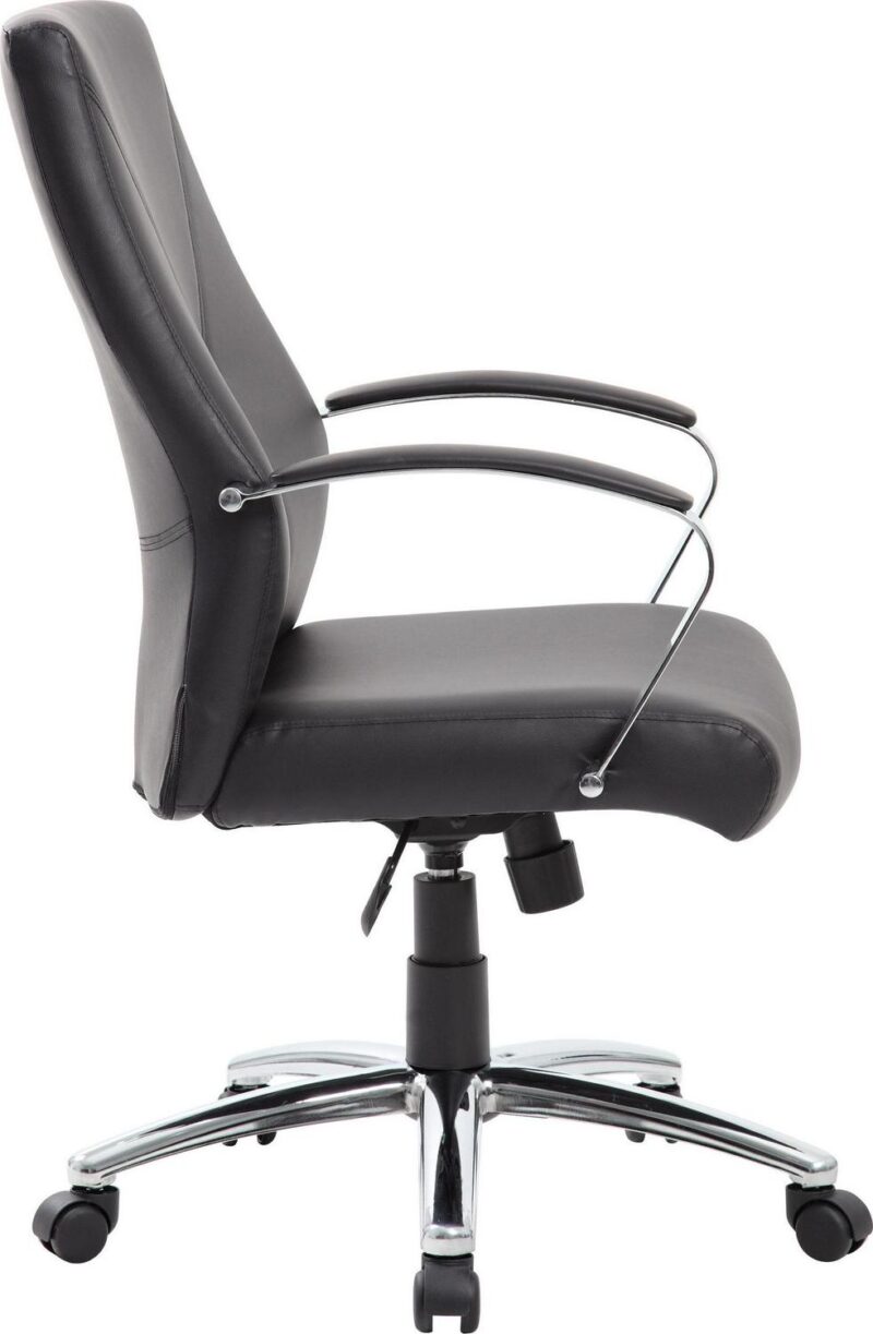 Boss Office Products Black Contemporary Ergonomic Adjustable Height Swivel Upholstered Executive Chair - Image 3
