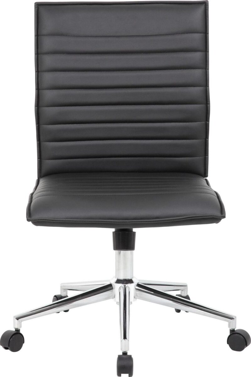Boss Office Products Grey Contemporary Ergonomic Adjustable Height Swivel Upholstered Task Chair - Image 5
