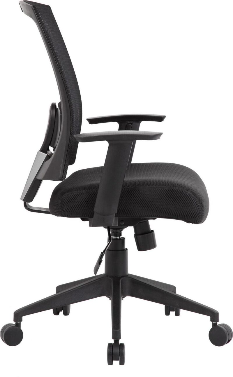 Boss Office Products Black Contemporary Ergonomic Adjustable Height Swivel Mesh Task Chair - Image 3