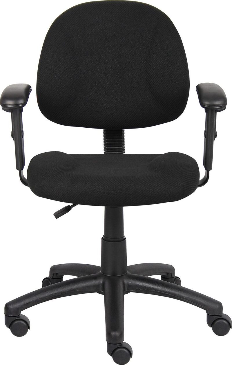 Boss Office Products Black Contemporary Ergonomic Adjustable Height Swivel Upholstered Task Chair - Image 5