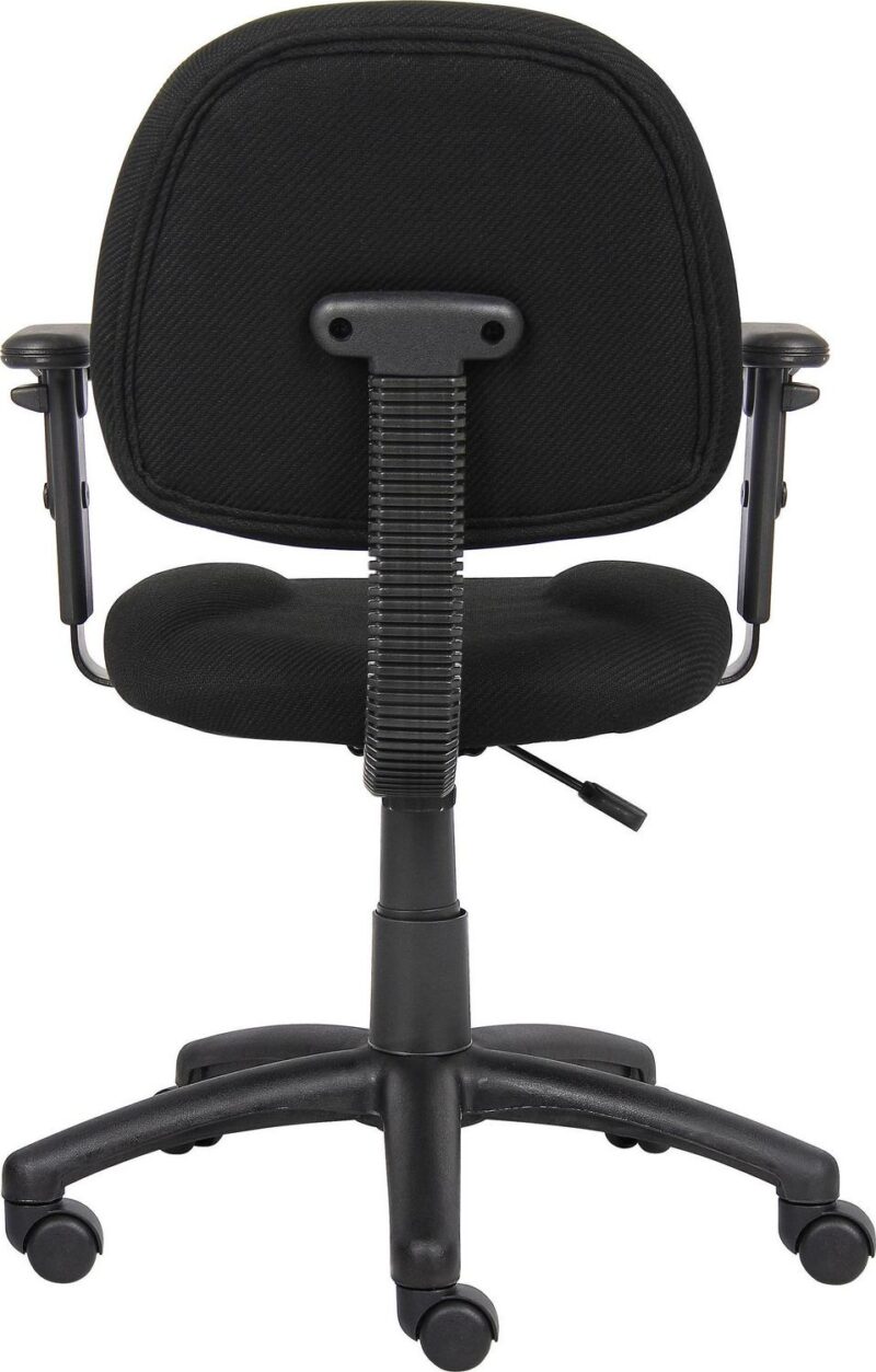 Boss Office Products Black Contemporary Ergonomic Adjustable Height Swivel Upholstered Task Chair - Image 4