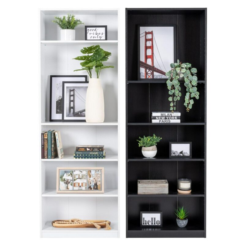 Brentwood Valley Designs Dante White Composite 5 -Shelf Bookcase ( 25-Inches W x 71-Inches H x 9-Inches D ) Finished - Image 7