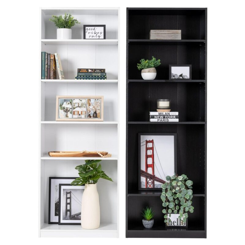 Brentwood Valley Designs Dante White Composite 5 -Shelf Bookcase ( 25-Inches W x 71-Inches H x 9-Inches D ) Finished - Image 6