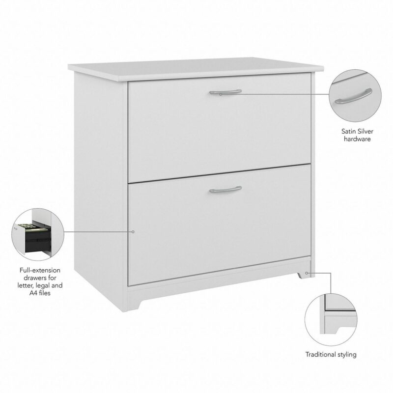 Bush Furniture Cabot White 2 -Drawer 31.26-Inches File Cabinet - Image 3