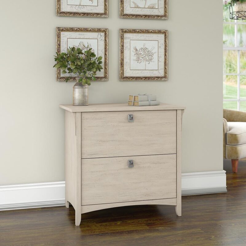 Bush Furniture Salinas Antique White 2 -Drawer 31.73-Inches File Cabinet - Image 2