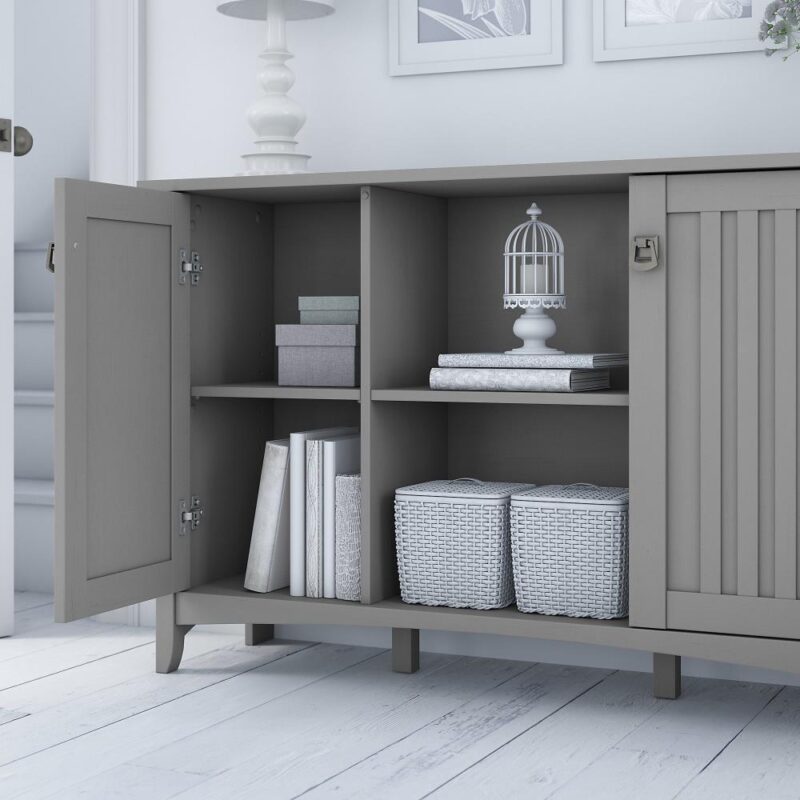 Bush Furniture Salinas 6 -Shelf Cape Cod Gray Office Cabinet - Image 4