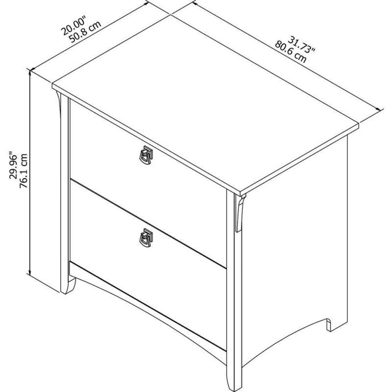 Bush Furniture Salinas Antique White 2 -Drawer 31.73-Inches File Cabinet - Image 6
