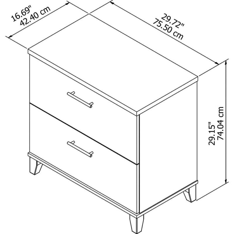 Bush Furniture Somerset Ash Gray 2 -Drawer 29.72-Inches File Cabinet - Image 6