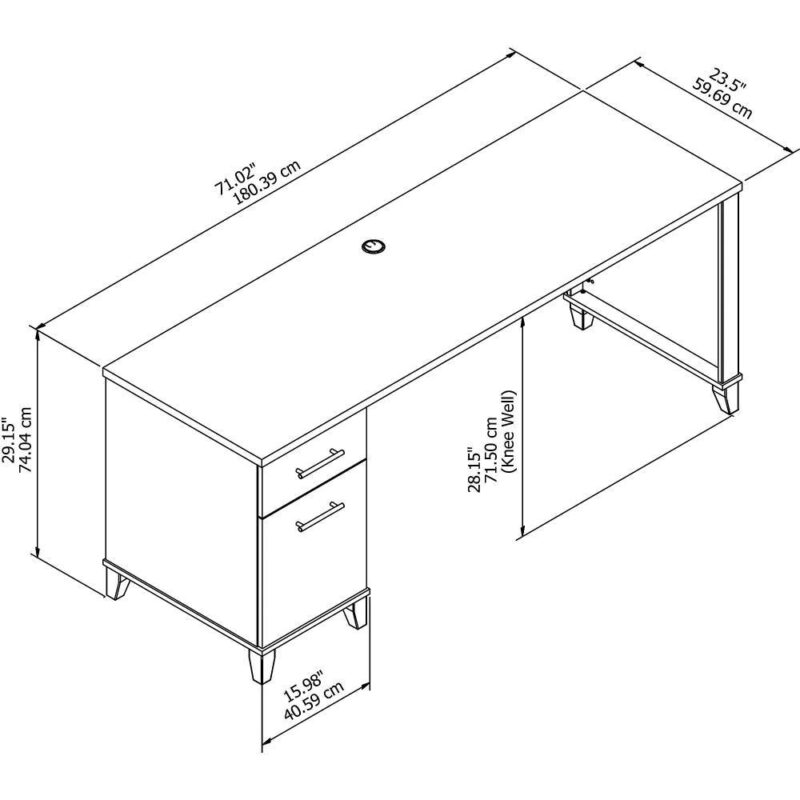 Bush Furniture Somerset 71.02-Inches Gray Standing desk - Image 6