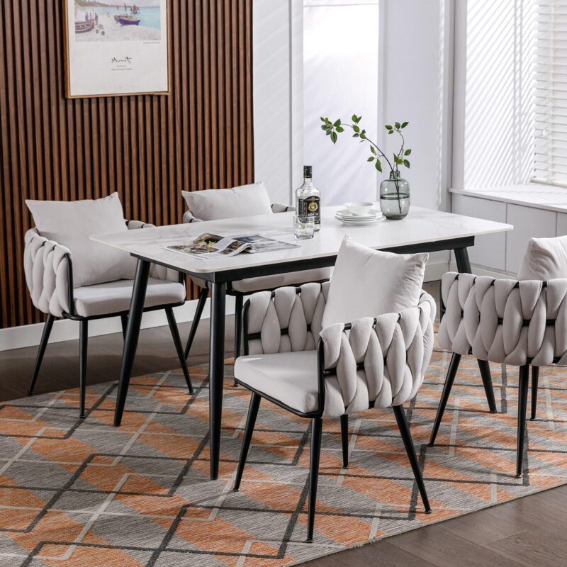 Bybafun 2 Modern Ivory Velvet Accent Chair - Image 17