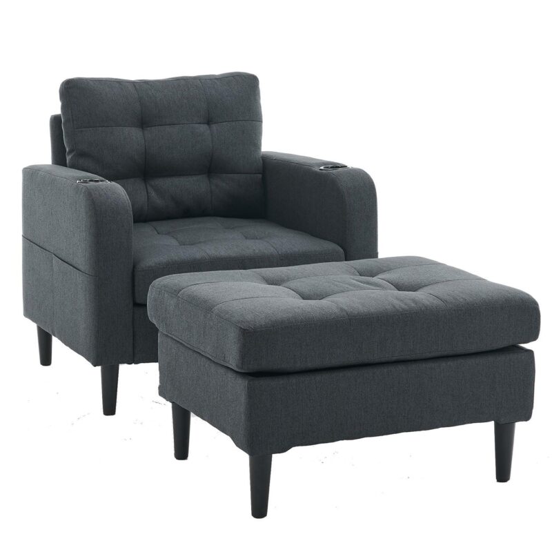Bybafun Casual Gray Accent Chair