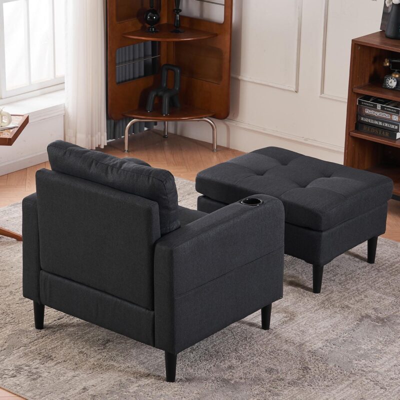 Bybafun Casual Gray Accent Chair - Image 3