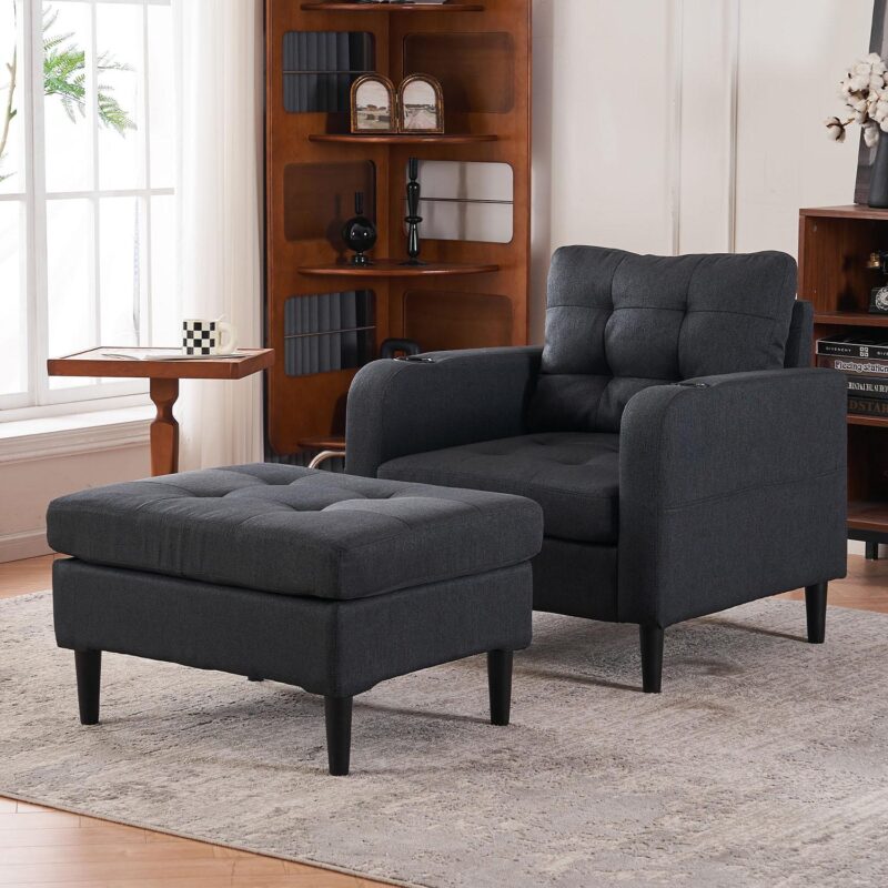 Bybafun Casual Gray Accent Chair - Image 20