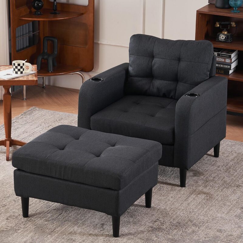 Bybafun Casual Gray Accent Chair - Image 19