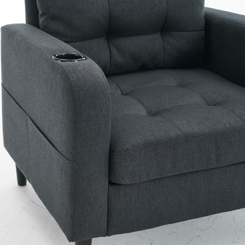 Bybafun Casual Gray Accent Chair - Image 10